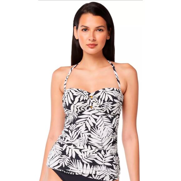 Bleu Rod Beattie Other - Bleu Rod Beattie Urban Oasis Shirred Bandeau Tankini Top Swim 10 NWT